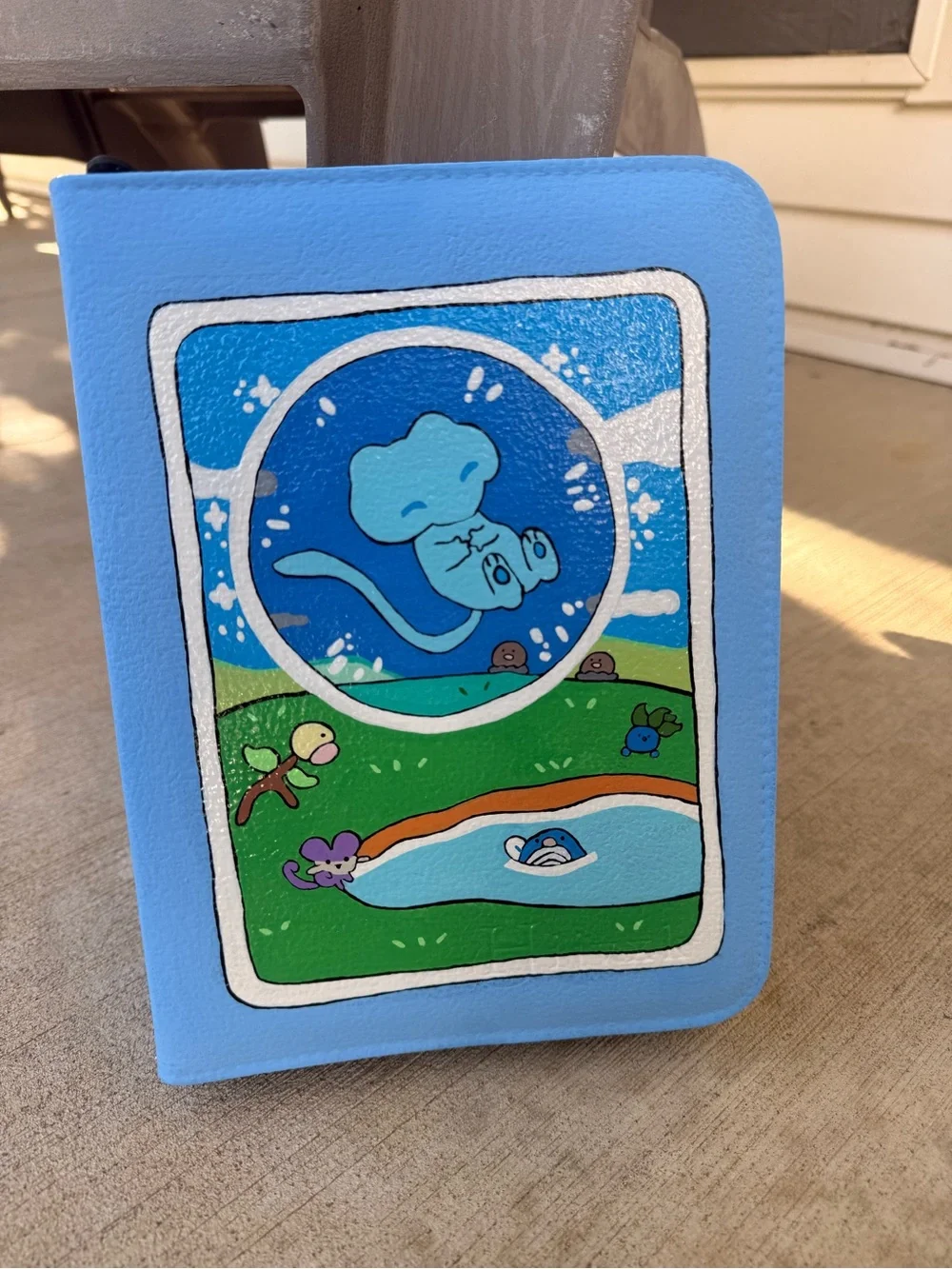 Trading Card Binder. Hand Painted Bubble Mew.